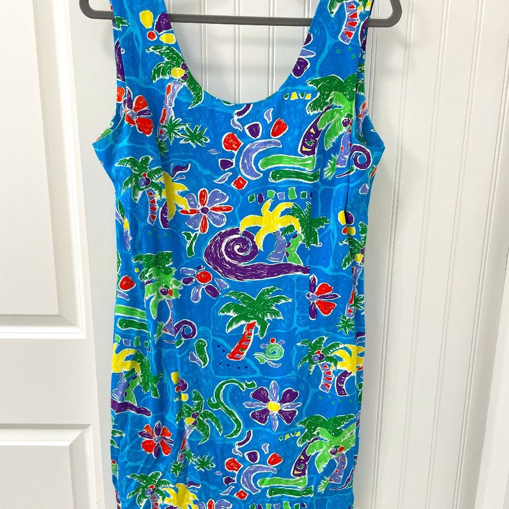 Too Hot Sunwear Tropical Palm Tree Dress. Fun summertime dress sz M